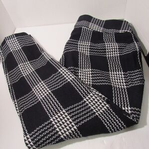 Worthington Womens Black/White Plaid Dress Pants Straight Leg, Sz:12, RN:93677